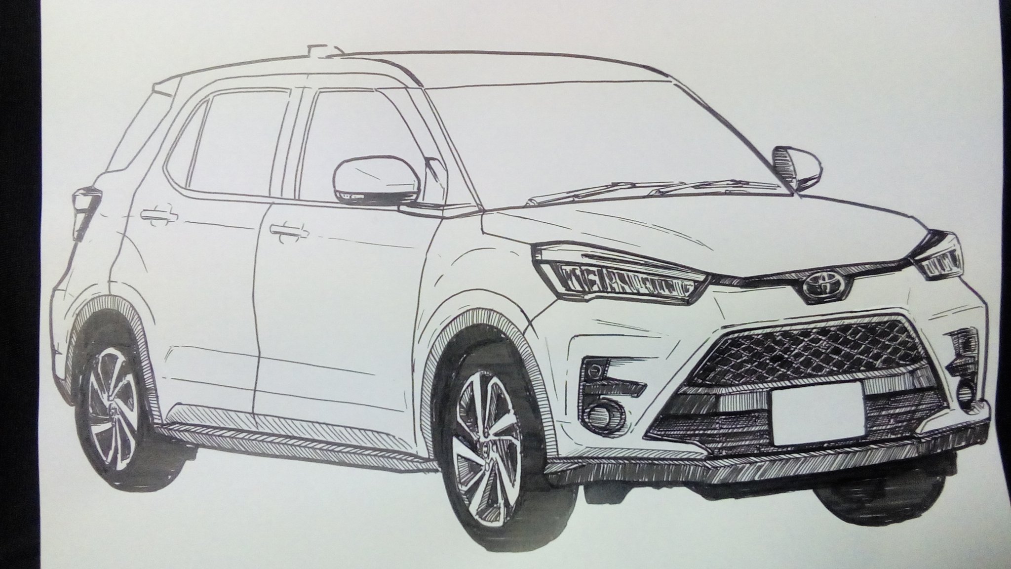 結城るい Sur Twitter トヨタ Toyota Raize ラクガキ ペン画 イラスト王国 イラスト塾 アナログイラスト トヨタライズ T Co H3df5qxq75 Twitter