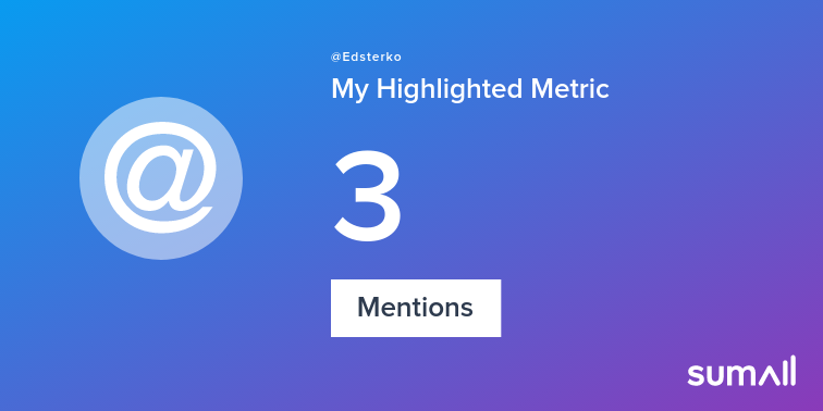 My week on Twitter 🎉: 3 Mentions. See yours with sumall.com/performancetwe…