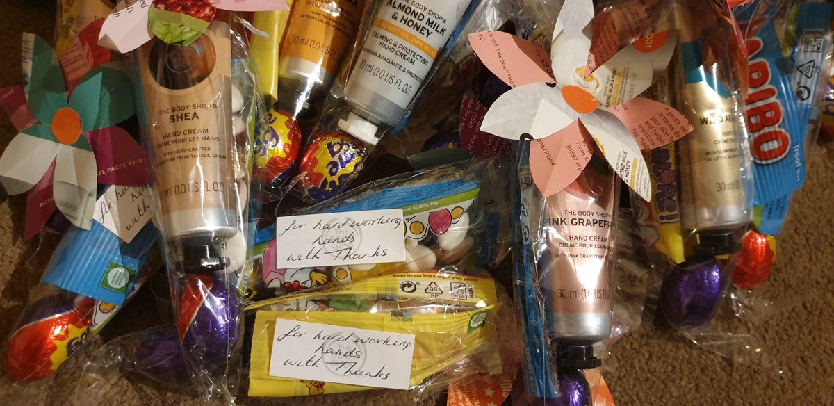 @WardC4StockportNHS (@wardc4stockpor1) on Twitter photo These Body Shop hand creams were donated by my friend and her customers, from Body at Home with Emma. She even wrapped them with an easter treat and a little message. Thank you so much to everyone that contributed it means so much <a href="/StockportNHS/">Stockport NHS FT</a> #InItTogether These Body Shop hand creams were donated by my friend and her customers, from Body at Home with Emma. She even wrapped them with an easter treat and a little message. Thank you so much to everyone that contributed it means so much <a href="/StockportNHS/">Stockport NHS FT</a> #InItTogether