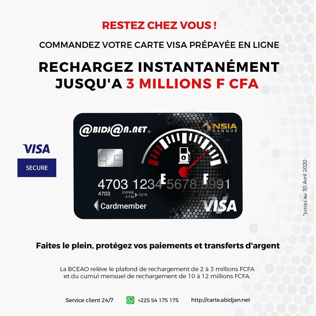 Carte Visa Prépayée Abidjan.net on Twitter: "Commandez votre Carte Visa  Prépayée https://t.co/peuljYo1Fl en ligne depuis votre maison et faites  vous livrer maintenant ! Le lien de réservation en ligne ci après  https://t.co/xX8WZBLy6g !!