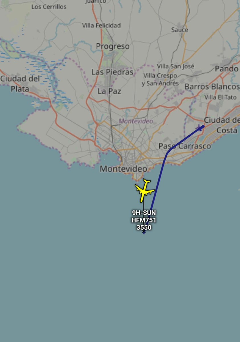 EstVillaDolores's tweet photo. Acaba de partir el vuelo de repatriación de 112 de los pasajeros del crucero Greg Mortimer varado en aguas del Río de la Plata.

El vuelo chárter operado por @hifly_airline es un A343 (reg. 9H-SUN) de 19 años, volará directamente al aeropuerto Internacional de Melbourne. https://t.co/vezNwcMTV1