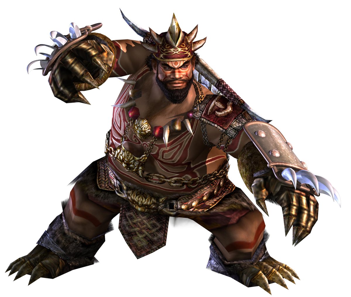 Meng Huotribal king who lost to Zhuge Liang 7 times before finally surrendering and if you put him in the "enchantress" slot of the DW3 opening movie edit you get a closeup of his nipple. He's a nice guy who loves his wife & people! DW6 made him look like Batista for some reason