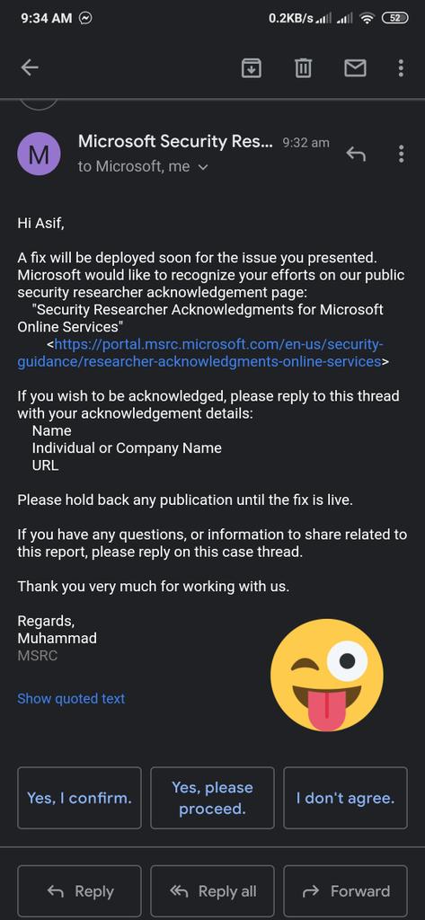 0x0asif's tweet photo. 2nd Microsoft hall of fame.
#bugbounty
#error_squad https://t.co/38zTAuTJVB
