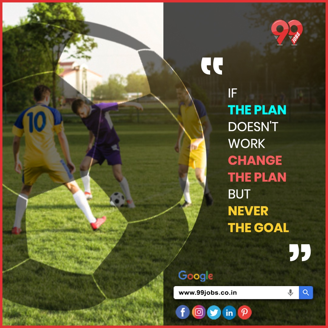 99_pvt's tweet photo. Quote of the day
"If the plan doesn't work, change the plan - but never the goal."
#ITstaffing #ITconsultancy #ITstaffingagency #ITconsultingfirm #Quoteoftheday #thoughtoftheday #99jobs
Get in touch for more info @ https://t.co/WbXJBTx3fN https://t.co/LYOI51Ve8W