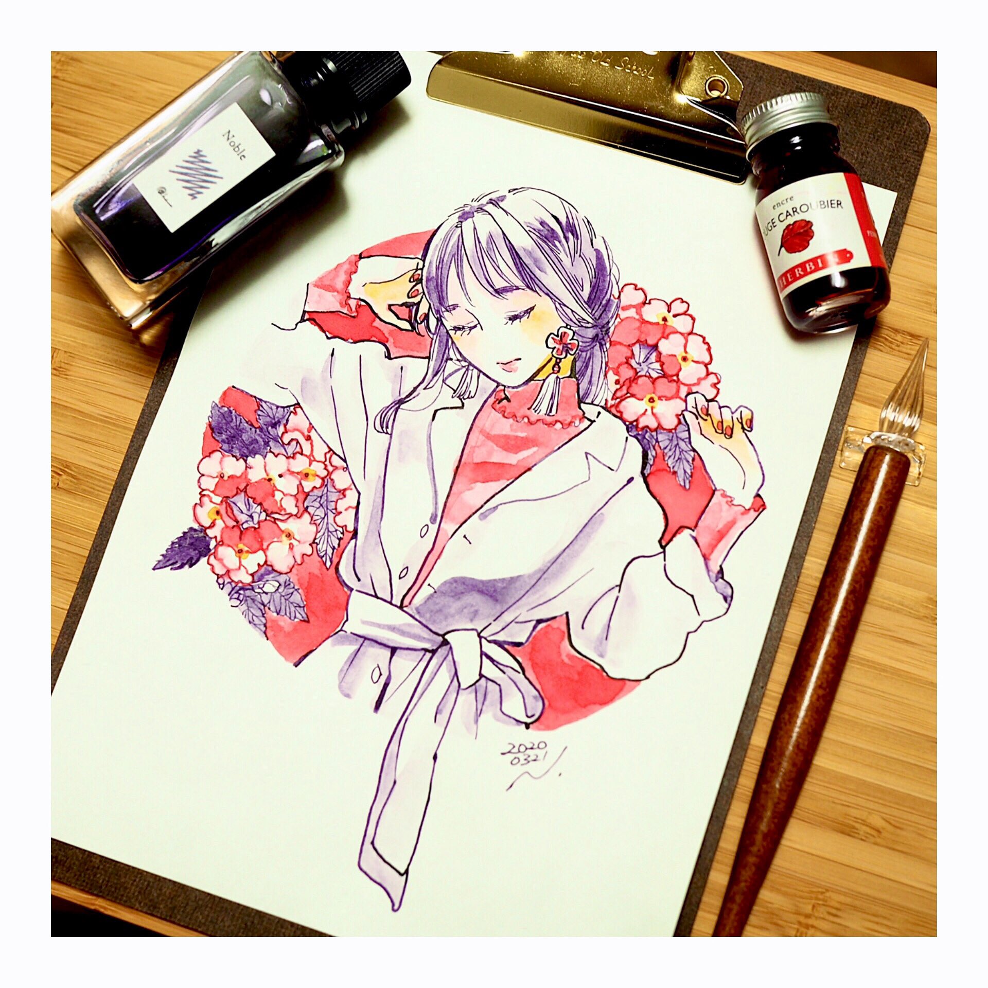 希 花と春の色 インク沼 万年筆イラスト部 T Co V1iregfxns Twitter