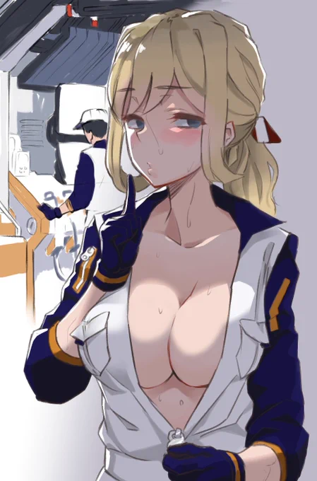 お題箱 ノーブラノーシャツなツナギを着た天使 