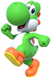 not a fan of whatever’s going on here. nose too spherical. yoshi looks like Baby Bop from Barney.