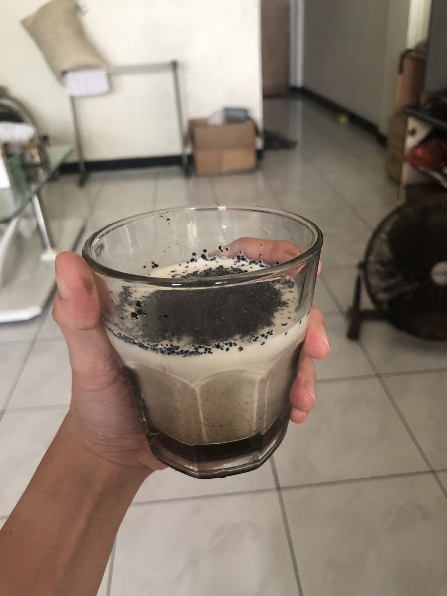 Finished!! Coffee milk with chia seed 