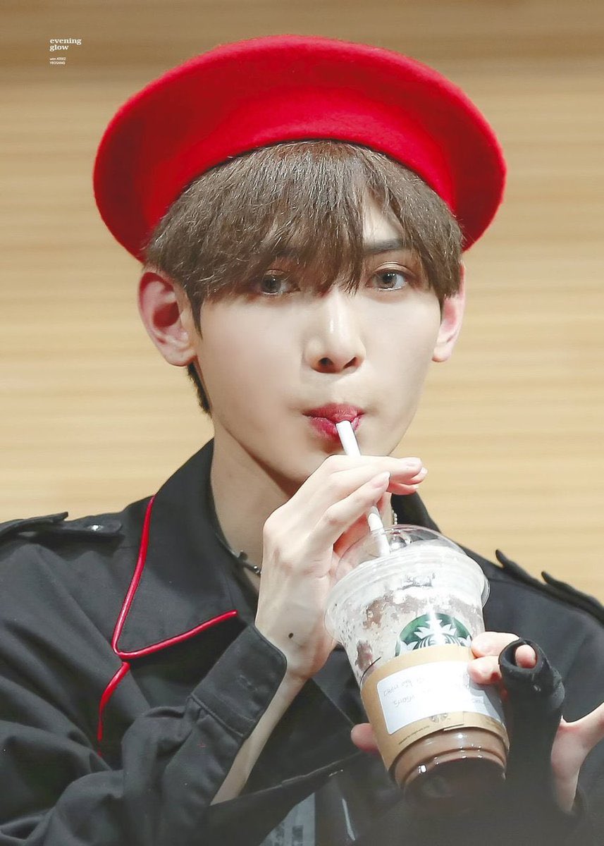 Just Yeosang with his favourite frappes ..... A thread :