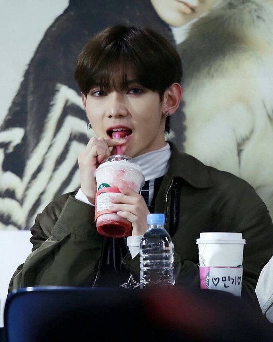 Just Yeosang with his favourite frappes ..... A thread :
