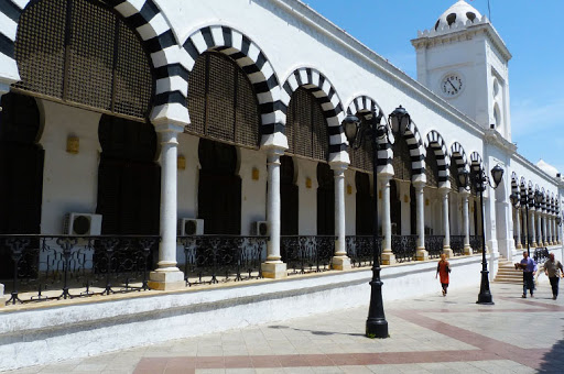 North: (Tunis and its surroundings) French colonial architecture: Neo Mauresque/ Moorish revival architecture. Not to be confused with Moorish architecture.1. The Cathedral of Saint Louis Carthage2. The Kasbah, Tunis3 and 4. Royal Victoria Palace, Tunis