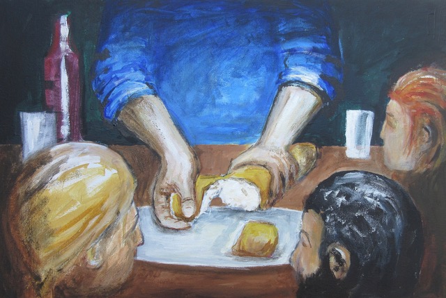 Holy Saturday. A day of waiting and longing. Here is a painting from John Horrell - a member of our church. Seems appropriate. We will break bread together again - but for now - we wait.