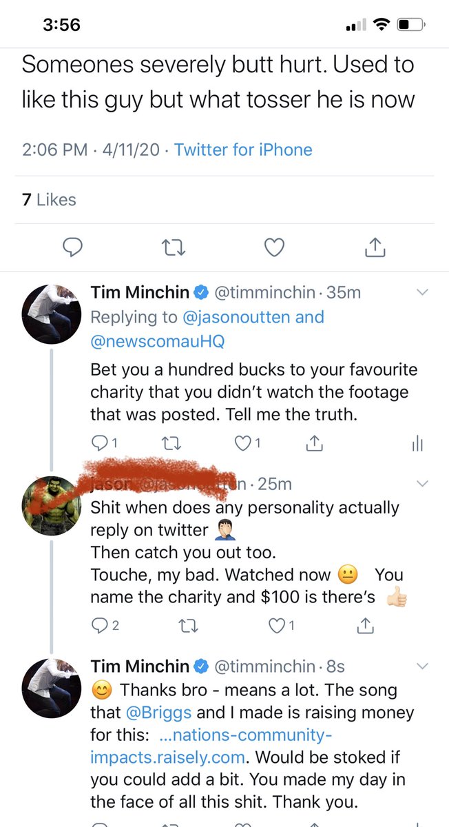 timminchin's tweet photo. On a day where I have been absolutely pummeled online (because of dog-whistling headlines completely mischaracterizing a thing I said), this exchange made me feel so much better. (There were a couple of turnarounds actually. Gives one hope). https://t.co/JGZN59avvS