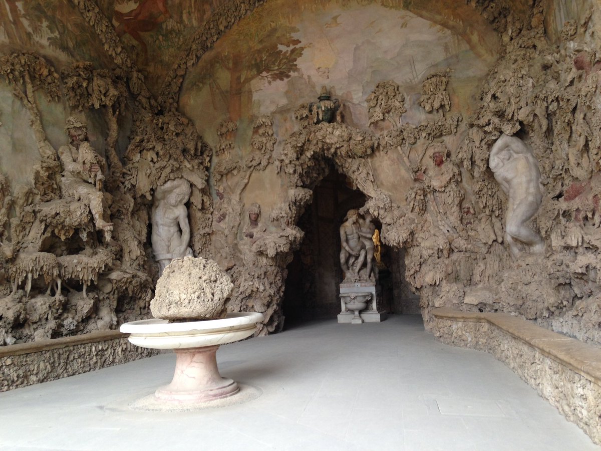 boboli gardens- green heart of florence behind pitti palace- open-air museum of caves, botany, fountains and sculptures- buontalenti grotto, fountain of neptune, the isolotto