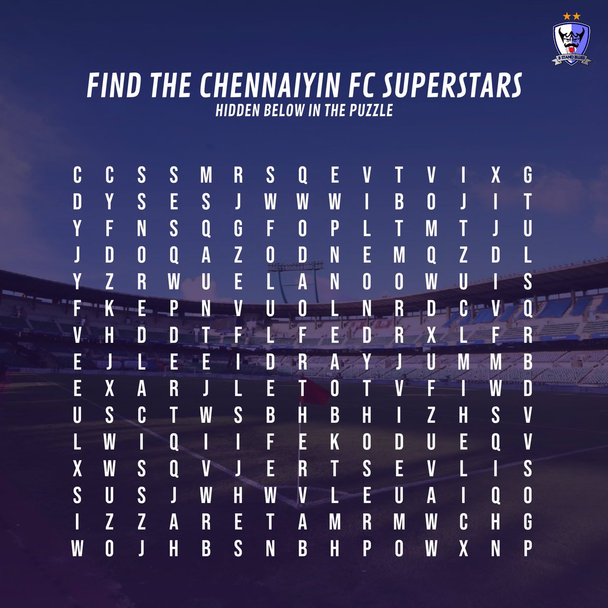 B Stand Blues Are You A Die Hard Fan Of Chennaiyinfc Can You Find 10 Former Cfc Stars In The Puzzle Below Knowledgeablechennaicrowd Chennaiyinfc Bluemarines T Co Zqojicim6f