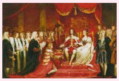 11 April 1689. Dutch born William III (Prince of Orange) and Mary II, the daughter of James II and VII were crowned as joint monarchs. The Archbishop of Canterbury refused to officiate at the ceremony.