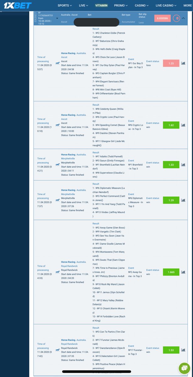 donsoj52's tweet photo. Well we had a winner of 17 odds single. Also I’m sure most of us who splitted d games won apart frm d SINGLES
6000 odds made 10/15 and 100 odds 5/7 
Our banker was cut by one 
We go again today 
Let’s get 200 retweets 4 tomorrow Aussies N reply under comment your winning tickets https://t.co/Pwn5WePVRp