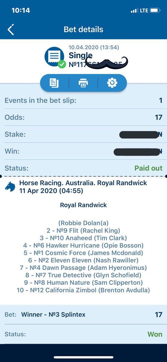 donsoj52's tweet photo. Well we had a winner of 17 odds single. Also I’m sure most of us who splitted d games won apart frm d SINGLES
6000 odds made 10/15 and 100 odds 5/7 
Our banker was cut by one 
We go again today 
Let’s get 200 retweets 4 tomorrow Aussies N reply under comment your winning tickets https://t.co/Pwn5WePVRp
