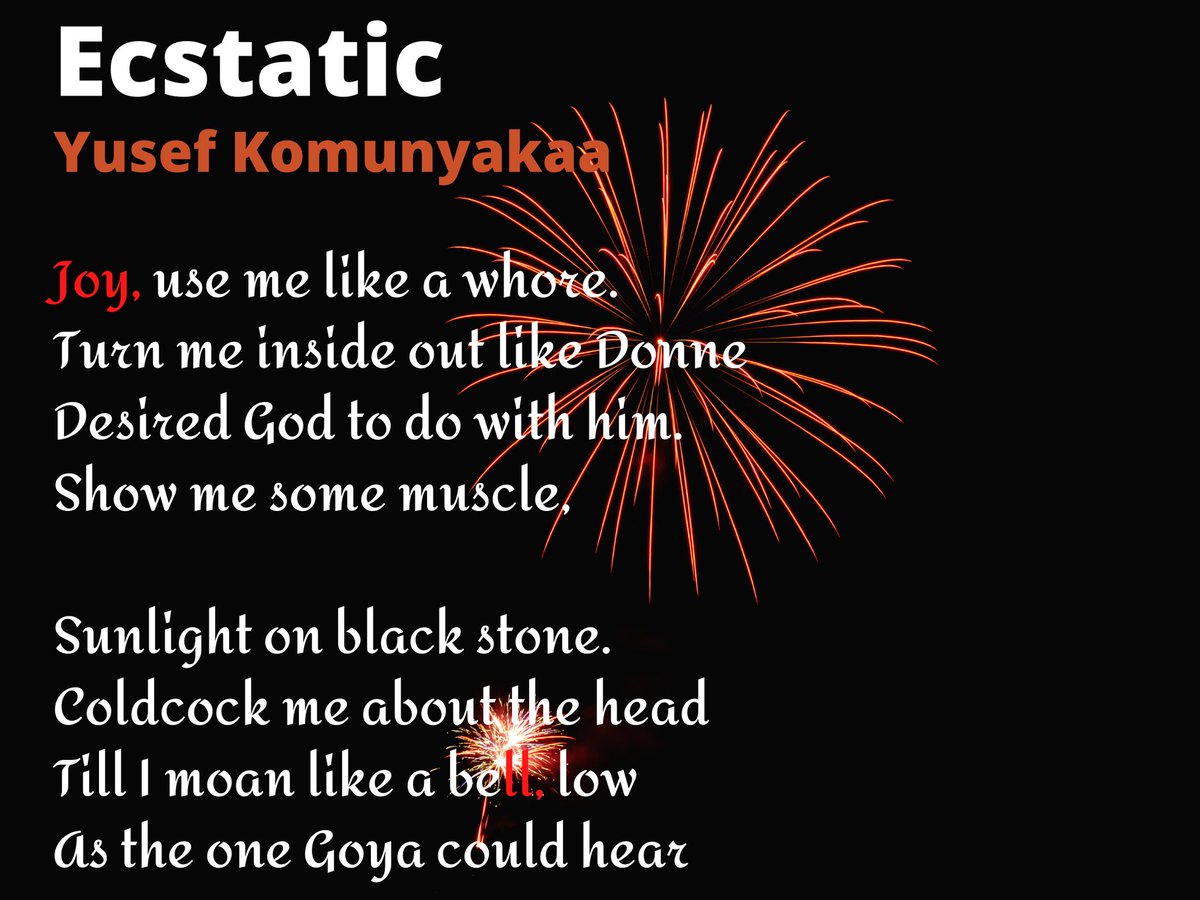 Ecstatic (excerpt)- Yusef Komunyakaa #PoetryMonth