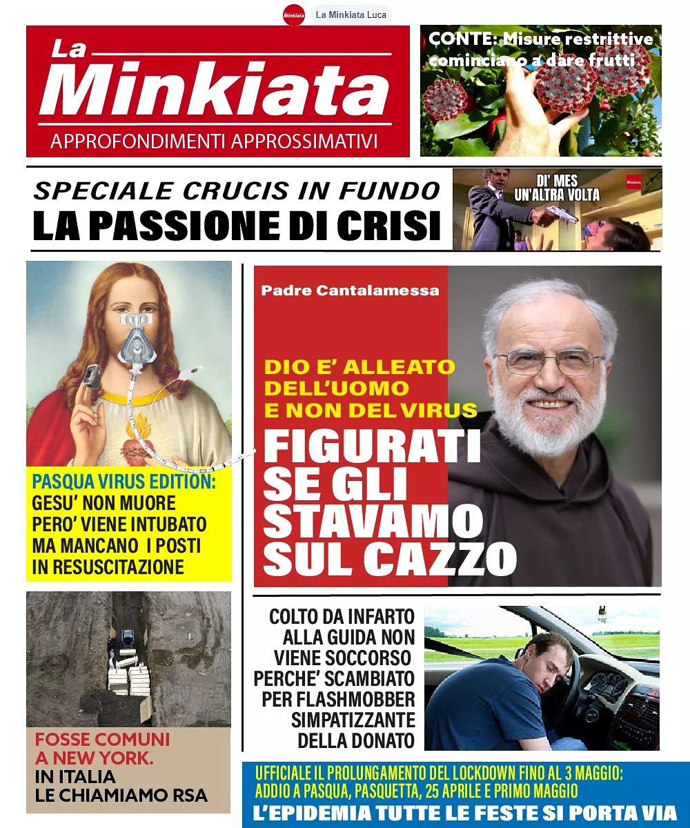 socialdemok's tweet photo. La Minkiata di oggi.
#Conte #salvini #meloni #mes #SabatoSanto #donatonchallenge https://t.co/8gAJDIxVAe