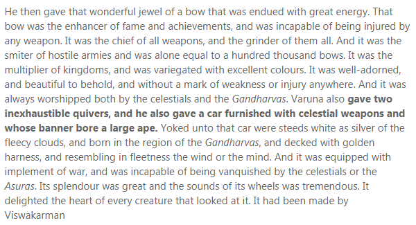 Myth 1: Hanuman was present on Arjuna's banner and protected Arjuna.Truth: The chariot and banner were given to Arjuna by Varuna and the ape on banner was created by Vishwakarma.