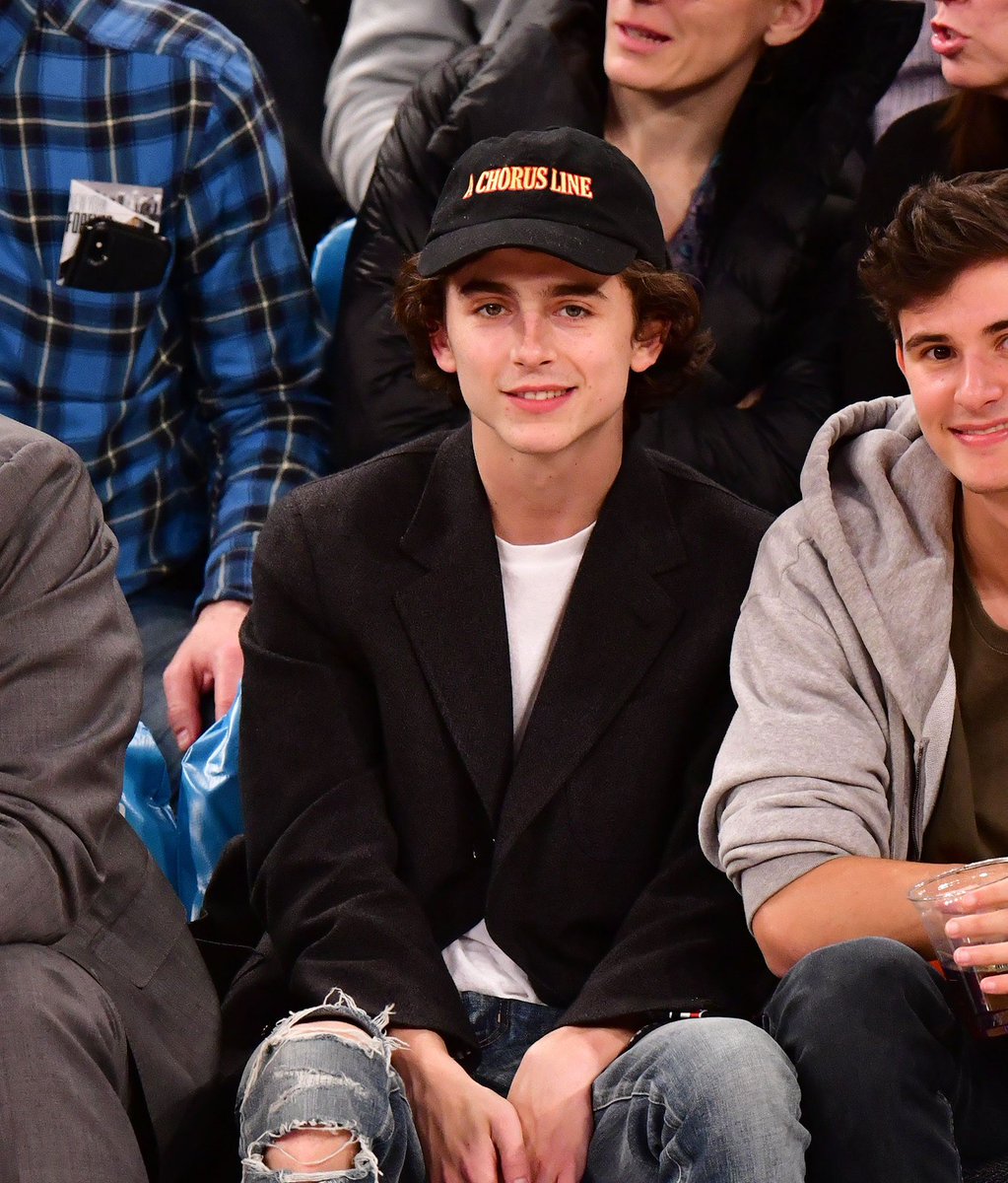 starting a thread of images that I consider very important “Timothée Chalamet Wearing ‘A Chorus Line’ Hat’”