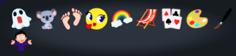 sharma_uppu's tweet photo. (ghost)(koala)(footsteps)(moa)(rainbow)(relax)(cards)(color_palette)(paintbrush)(shrug) https://t.co/xyVYZ8j9Io