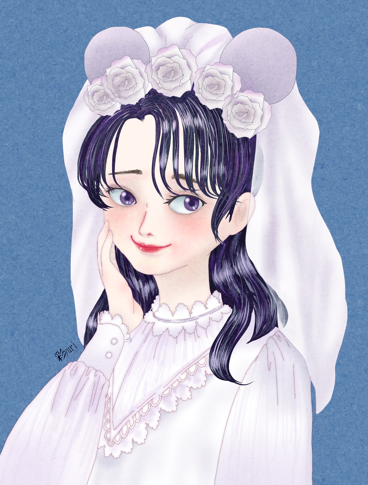 彩yuri Enjoy Disney ディズニーロスな自分を励ますための 自己満のイラスト製作 またこうしてディズニー リゾートを楽しめる日が来るといいなぁ ミニーちゃんカチューシャ恥ずかしいガール 花嫁さんなり切るガール コロナに負けるな