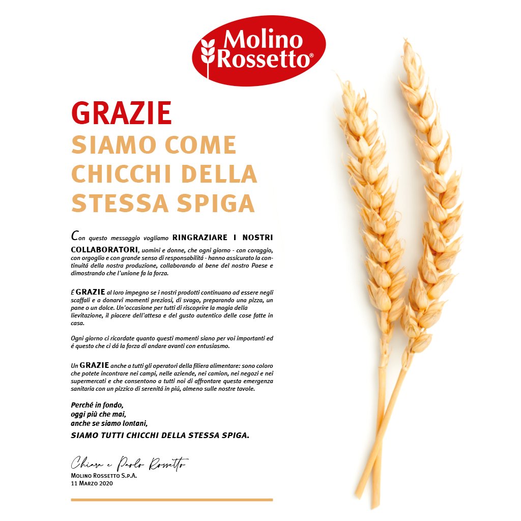 GRAZIE a tutti i nostri collaboratori.
Siamo come chicchi della stessa spiga.