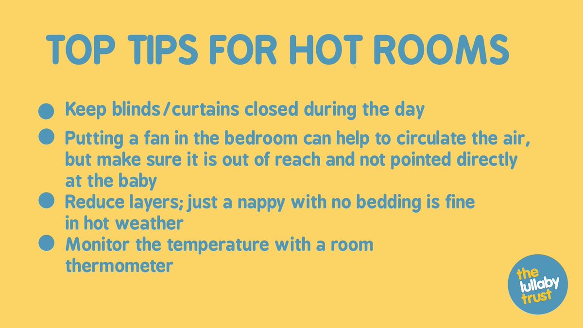 We know that lockdown with a baby can be tricky, However 
it’s important to check if their chest or back of neck feels clammy as this is a sign they are getting too hot. If your baby’s skin is hot or sweaty, remove one or more layers of clothing or bedding.
