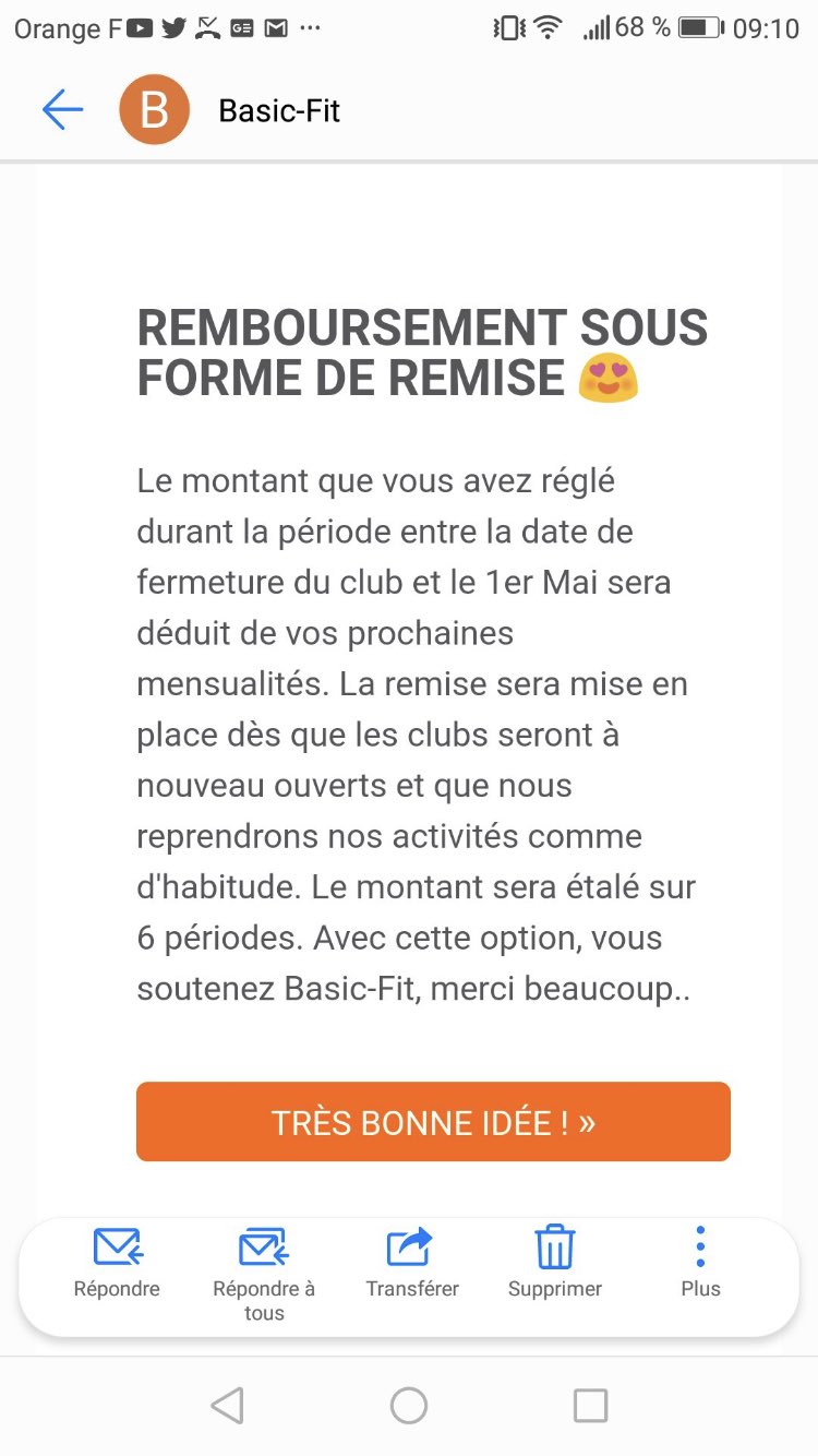 basic fit france on twitter granita18031768 saracrochette bonjour nous avons envoye un e mail a tous nos membres concernant la possibilite d un choix de compensation le gel de l abonnement est disponible si vous