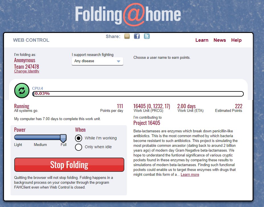 dari0x's tweet image. Auch ich helfe nun mit bei @foldingathome via @home_assistant Addon.
#foldingathome #disea #crowdcomputing