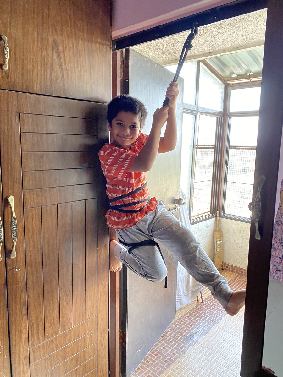 sachidrk's tweet photo. @BearGrylls my son is your fan, he is doing your stunts at home in this pandemic https://t.co/86UOu4k3Sy