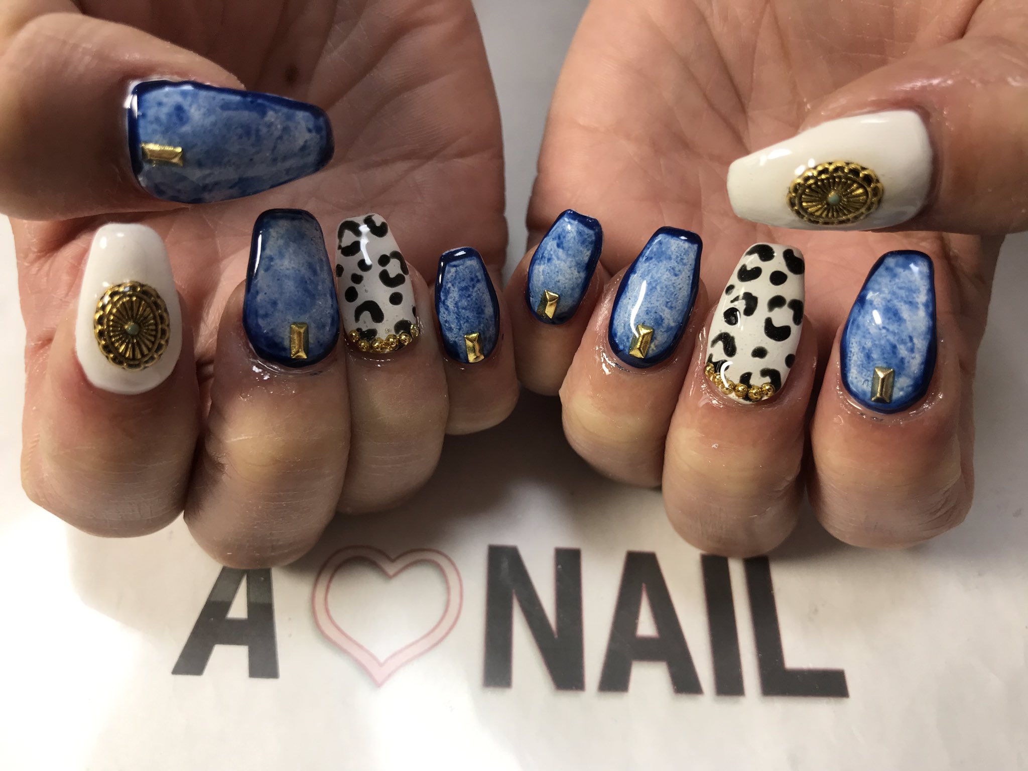 A Nail 麻衣子さんネイル ジェル 毎月ありがとうございます 本厚木 本厚 自宅ネイル やり放題 デニム ヒョウ柄 Anail T Co Qkcwwezo4n Twitter