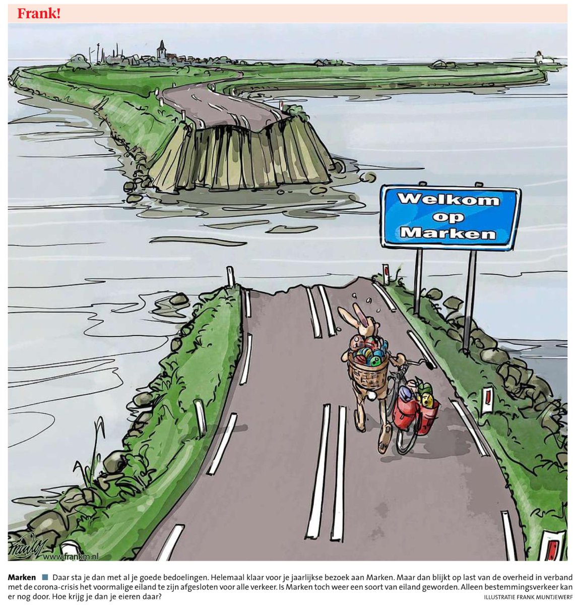 MarkerNews's tweet image. Cartoon uit het NHD (zaterdag 11 april 2020)
#Marken #afsluiting #EilandraadMarken #bestemmingsverkeer #cartoon