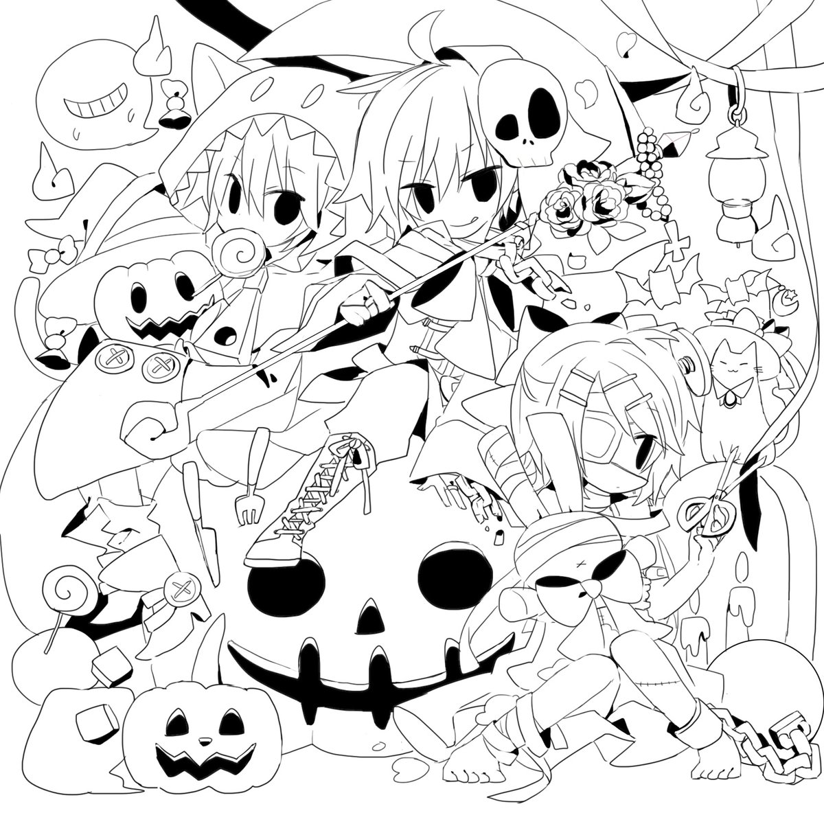 ハロウィン過程。だいぶむかしの絵だけども 