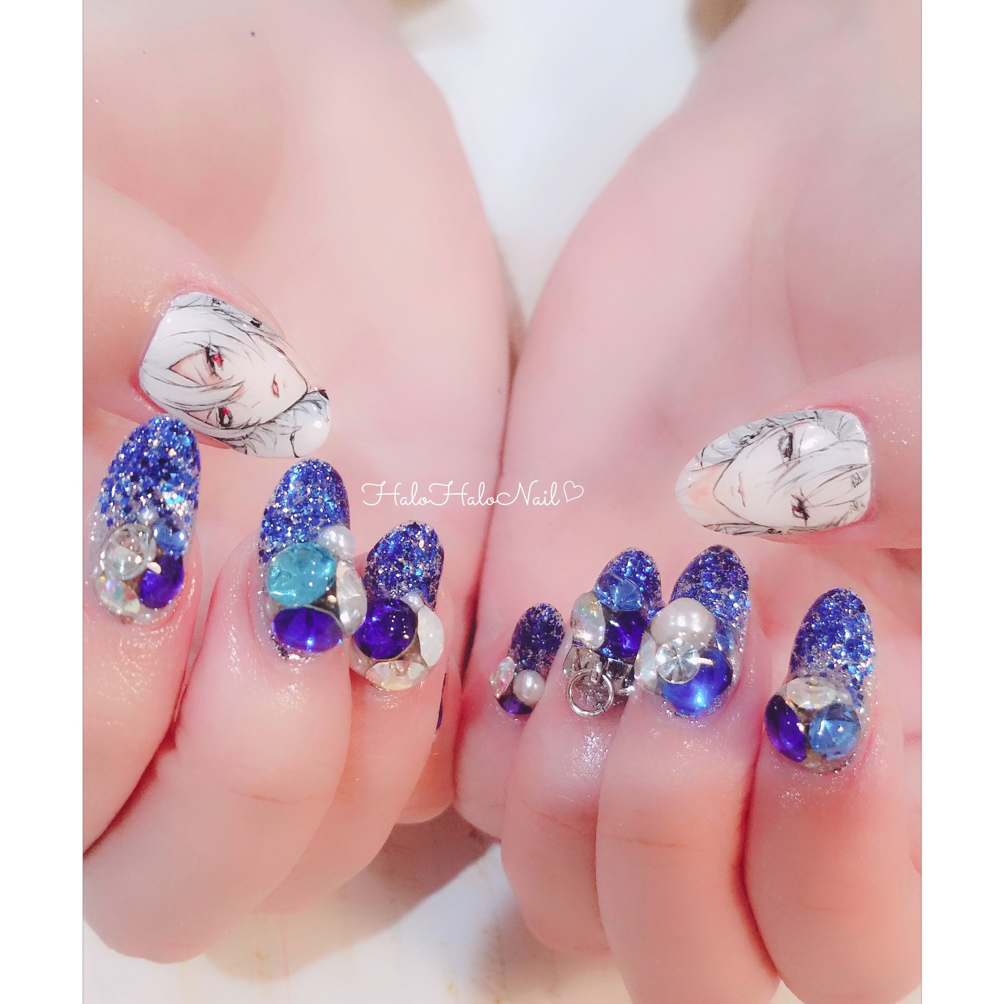 ヒプノシスマイク　碧棺左馬刻　痛ネイルチップ ヒプノシスマイク ヒプマイ 碧棺左馬刻 ネイルチップ 大阪なんば💖痛