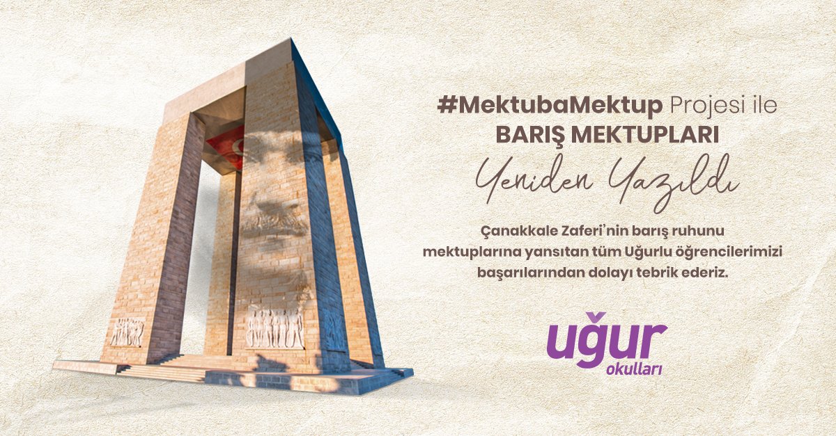 UgurOkullari's tweet photo. Uğurlu öğrencilerimiz, karşı cephelerde savaşıp şehit düşmüş Türk ve Anzak askerlerinin, yaşadıkları dönemde birbirlerine söyleyemediklerini Çanakkale Savaşı anısına yazdı. 72 okulumuzdan dereceye giren 216 öğrencimizi yürekten tebrik ediyoruz. 🇹🇷

#UğurluOlmak
#MektubaMektup https://t.co/cwCsbdw7S2