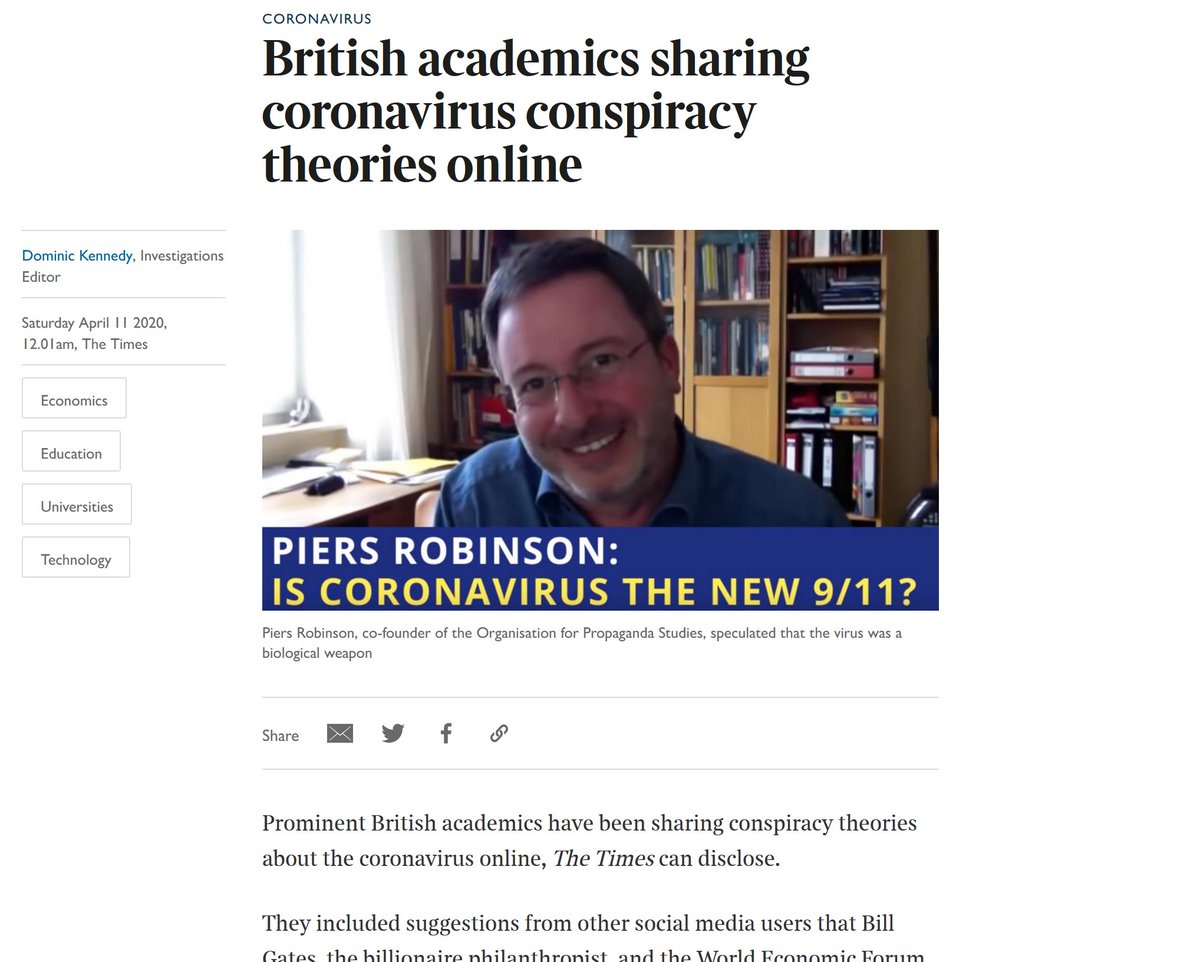 ANTI-HE HIT PIECE ALERTThere are over 200 000 academic staff currently employed at UK universities. This diligent investigation has uncovered *ONE* serving academic in the UK who has done what's described in the headline. It's not the man in the picture.  https://www.thetimes.co.uk/article/british-academics-sharing-coronavirus-conspiracy-theories-online-v8nn99zmv