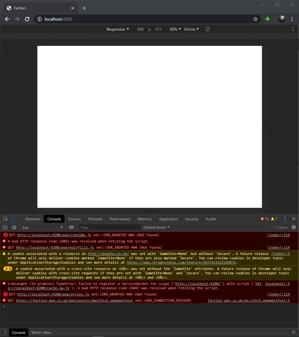 Any Angular developers have any advice for running an already launched app using serve? I have got past the cors errors put still getting some 404s 🤔