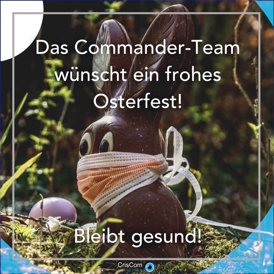 B_Vetter's tweet photo. Ein möglichst einsatzfreies Osterfest wünschen wir Euch. Passt auf Euch und bleibt gesund!
#CrisCom #Stabsarbeit #Krisenstab #Verwaltungsstab #Einsatzleitung #Führungssoftware #Stabssoftware https://t.co/EjoI2iOjzn