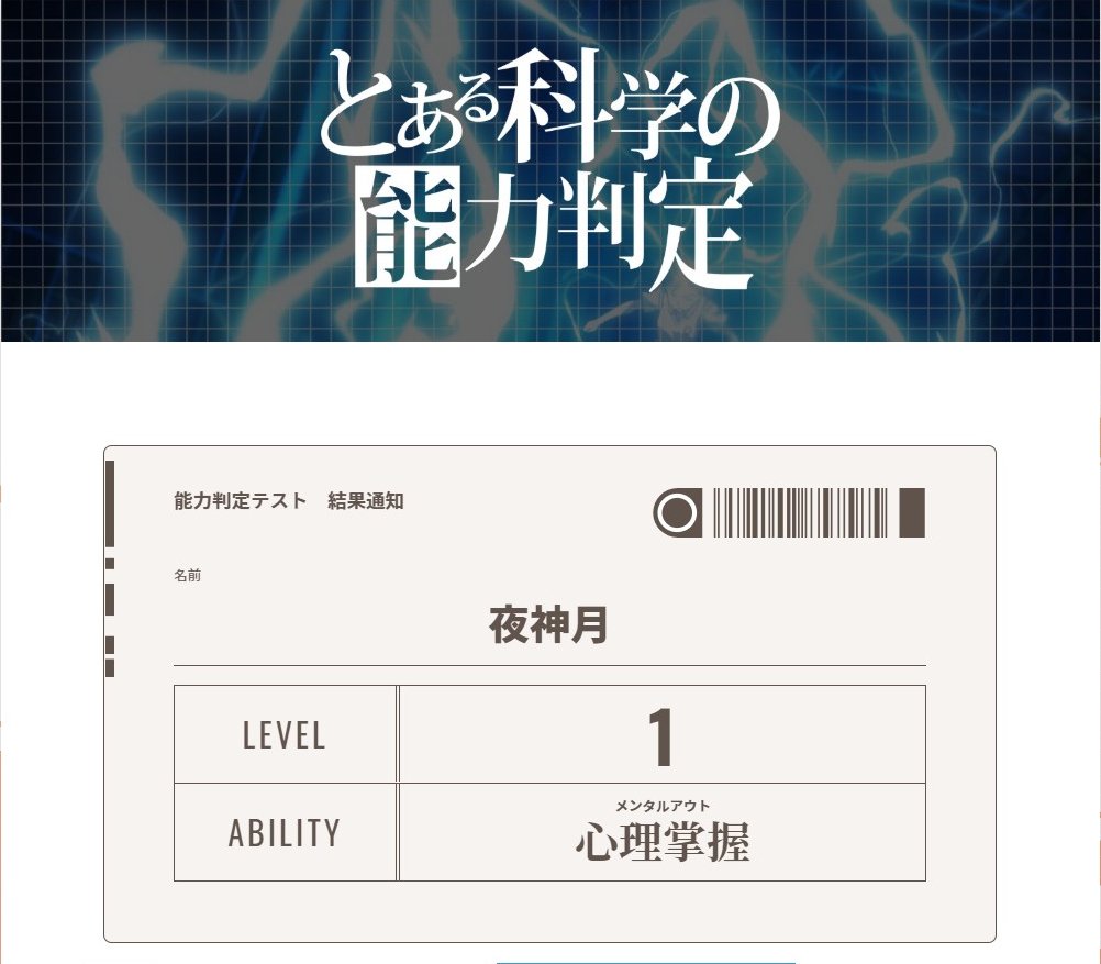 とある科学の能力判定