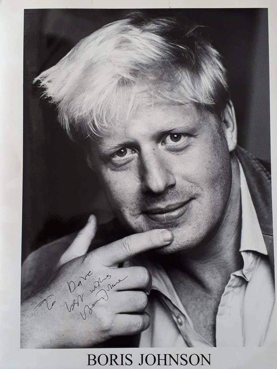 One of the strangest replies came from then MP, and now PM,  @BorisJohnson. The back of his signed photo had blu tack on it, like he had just taken it off his office wall...