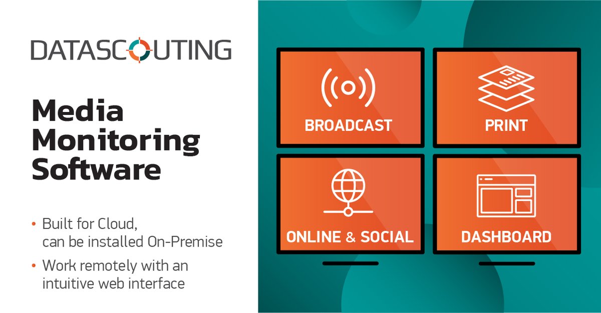 DataScouting's tweet photo. When it comes to media monitoring software that is Built for Cloud, can be installed On-Premise & and you seek to work remotely with an intuitive web interface, then it pays to work with our #MediaScoutingSuite https://t.co/N8nbVL32fQ
#MediaMonitoring #Software #builtforcloud https://t.co/Och6thcaEH