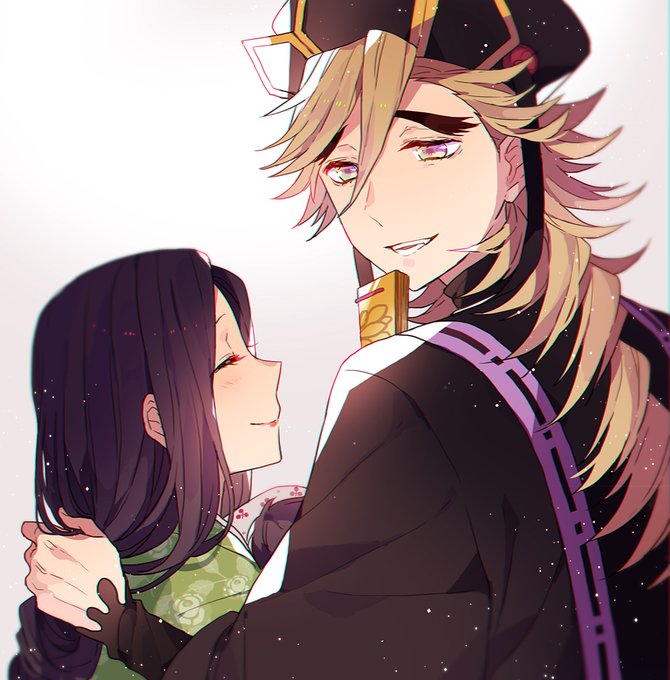 桐さんがTwitterに投稿した童磨(鬼滅の刃)のイラスト。