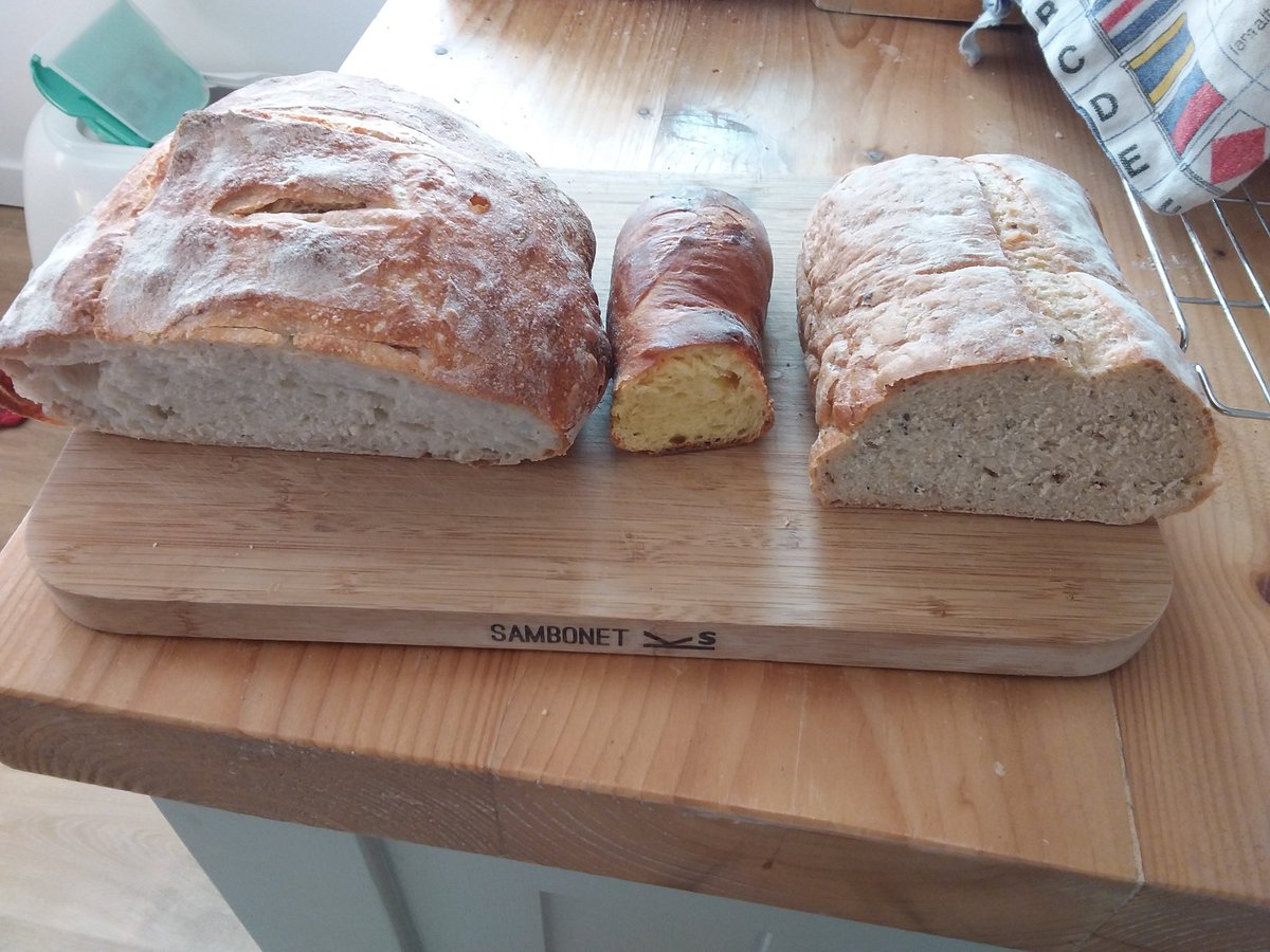 lamacqs's tweet photo. Thanks to great books by @raymond_blanc , @JamesMorton and @RichardBertinet with lovely flour from @WessexMill , be taking advantage of being stuck at home enjoying some bread making.. although kneed more practice! :-) https://t.co/NBMeK4rwe6