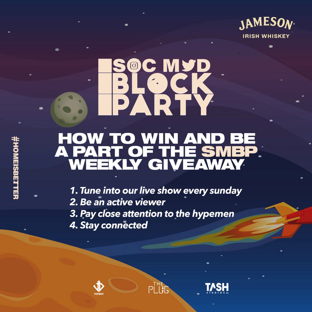 MNLNDBlockParty's tweet image. We have winners on @SocMDBlockParty weekly!! 😇😇😇😇 

You can be one of them 💜💚💙🤍

Tell a Friend 🤍

Also, We’ve got more gifts this week courtesy @JamesonNGR &amp;amp; @JumiaParty