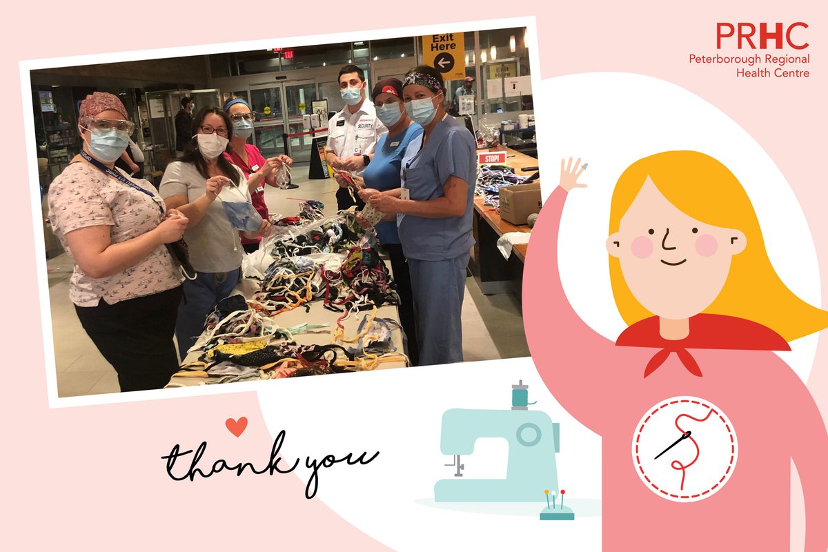 A week ago, we challenged our community to make and donate 1000 masks a week for use by our patients and visitors. As of today, you have made and donated 5,000 masks. That’s 5 weeks’ worth of masks to help keep everyone at #PRHC safe. Thank you, Peterborough!