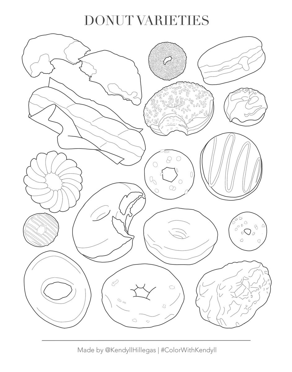 KendyllHillegas's tweet photo. I made a donut coloring page that you can color if you’re bored and also want to do something, but if you’re bored and just need to sit there and look at donuts here’s the completed one too. Either way, I hope you have a Saturday.🍩💕✨ https://t.co/qtTYN6ScVX