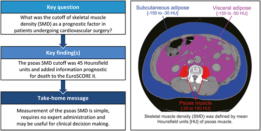 EACTS_Journals's tweet photo. #ICTVS #EditorsChoice Yamashita et al. look into the impact of preoperative #PsoasMuscle density on post #CardiacSurgery outcome. A density of less than 45 Hounsfield units indicating sarcopenia was associated with higher mortality. #RiskStratification https://t.co/Ynu2w96axY https://t.co/gbuD76EeiS